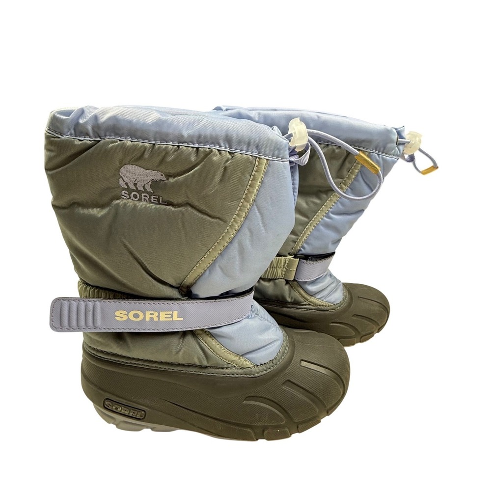 Sorel Flurry Kids Winter Snow Boots Blue Grey‎ NY1810-540 USA 4 EUR 36